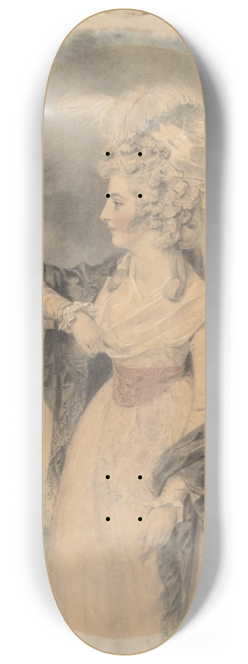 John Downman - Elizabeth Ford, later Lady Colville of Culross 8.25 inch art skate deck