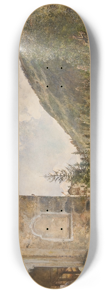 Rudolf von Alt - Der Friedhof in Gastein 8.25 inch art skate deck