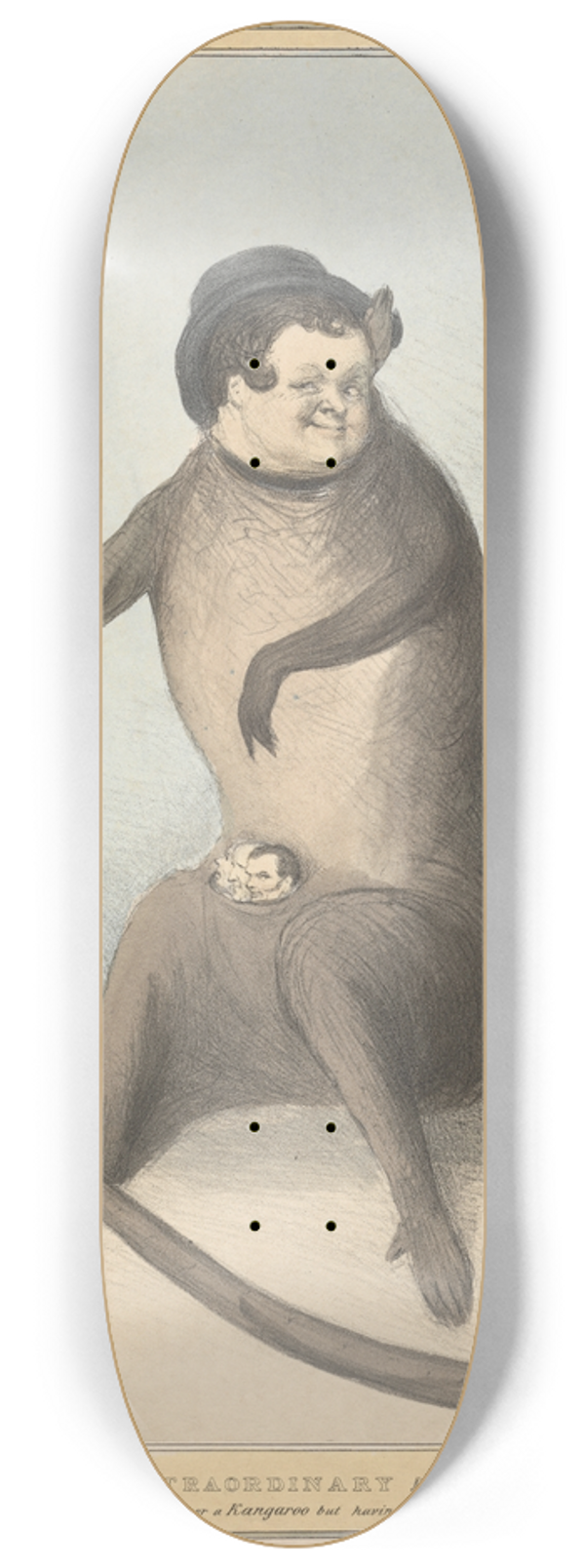 John Doyle - An Extraordinary Animal, Neither an Opossum nor a Kangaroo but Having Something of Both 8.25 inch art skate deck