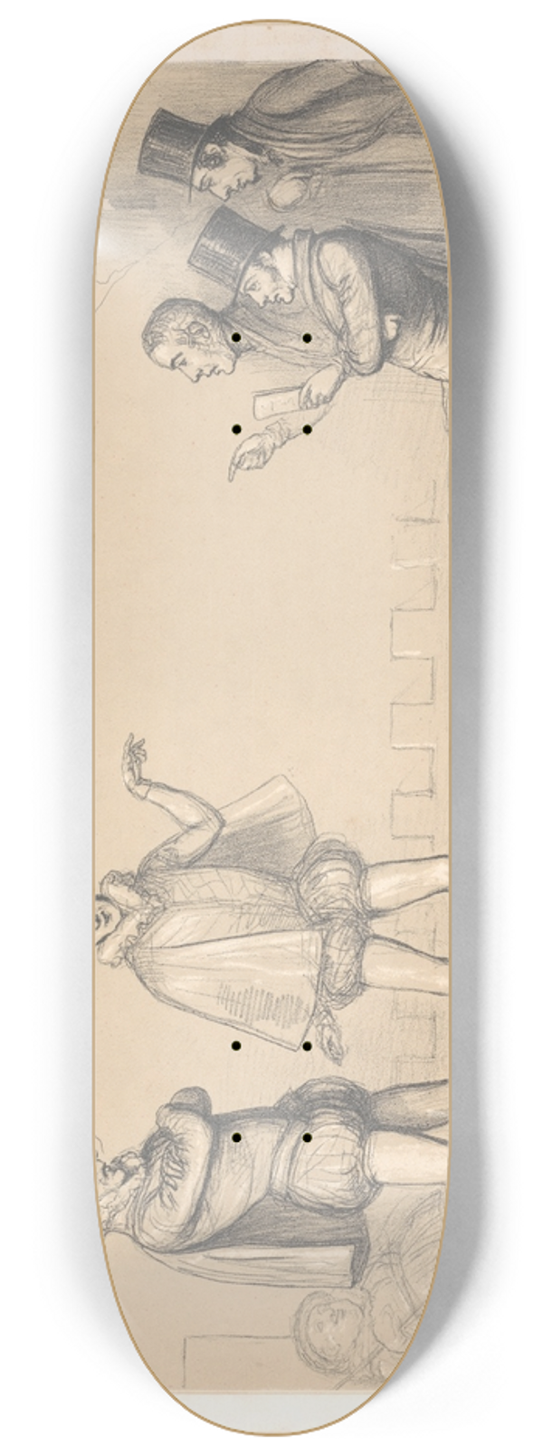 John Doyle - A Scene From the Farce of The Critic, a Little Altered. 8.25 inch art skate deck