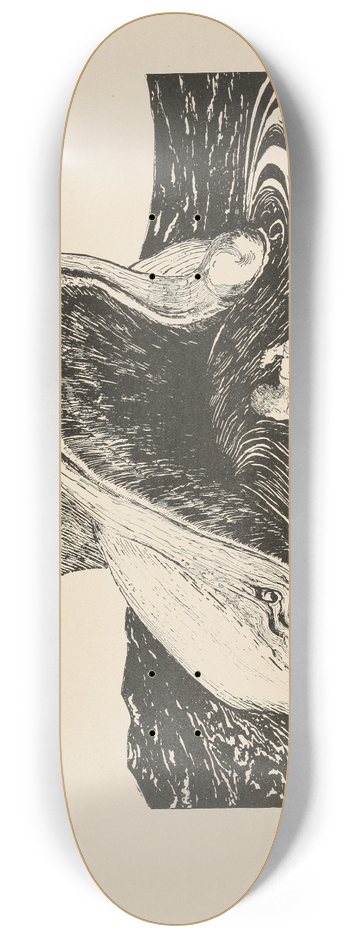 Rudyard Kipling - Whale swallowing the mariner 8.25 inch art skate deck
