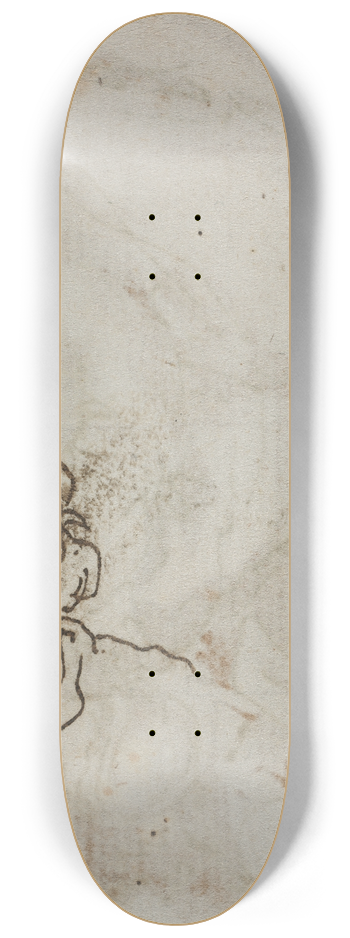 Salvator Rosa - Figure Studies (verso) 8.25 inch art skate deck