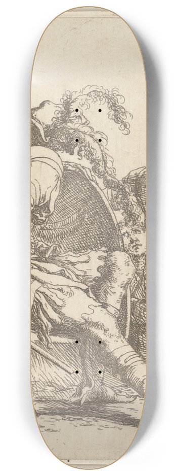 Salvator Rosa - Four Soldiers, One seated on a Stone at the Left 8.25 inch art skate deck