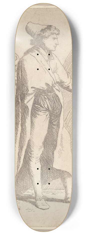 Salvator Rosa - Man Striding Followed by a Retainer 8.25 inch art skate deck