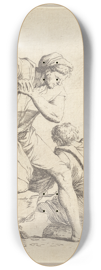 Salvator Rosa - Three Men in Conversation 8.25 inch art skate deck