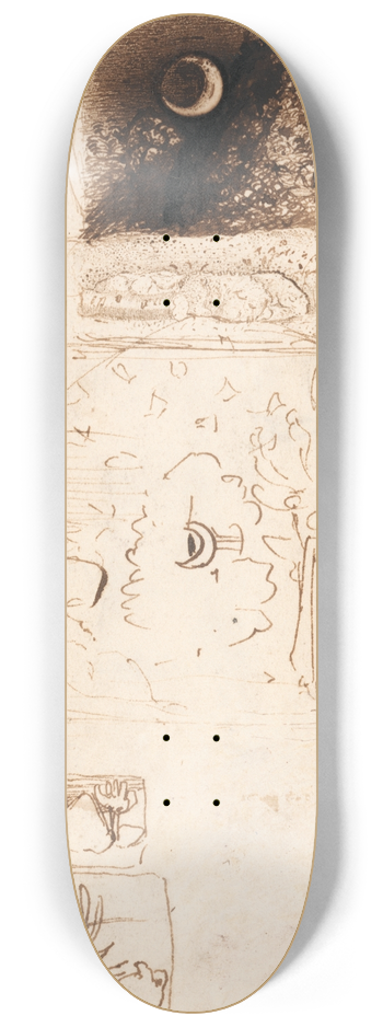 Samuel Palmer - The Crescent Moon 8.25 inch art skate deck