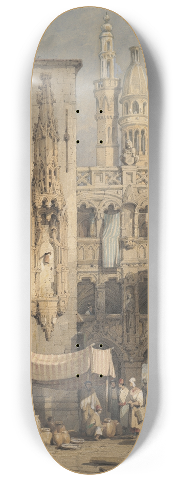 Samuel Prout - A street, Bruges 8.25 inch art skate deck