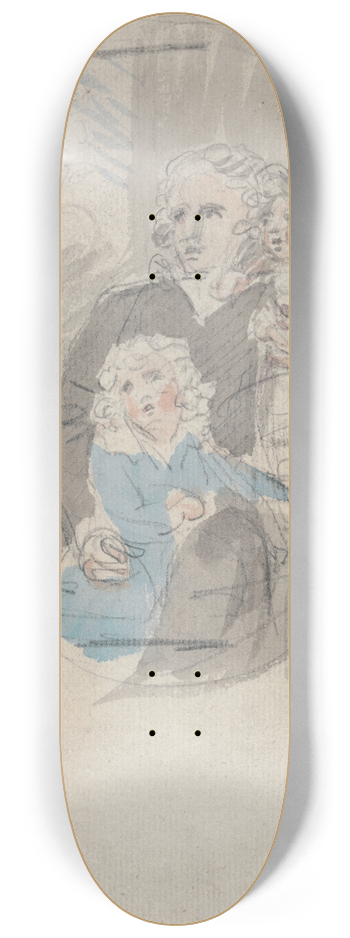 Samuel Shelley - Study for a Portrait Group 8.25 inch art skate deck