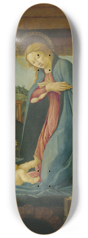 Sandro Botticelli - The Virgin Adoring the Child 8.25 inch art skate deck