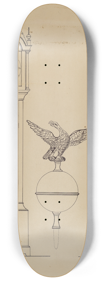 American 20th Century - Clock 8.25 inch art skate deck