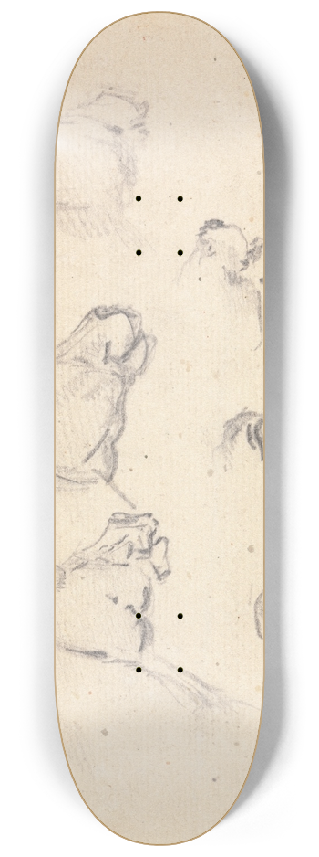 Sawrey Gilpin - Studies of a cows head 8.25 inch art skate deck
