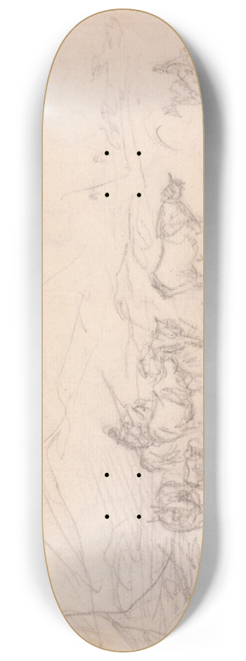 Sawrey Gilpin - Study of cattle and figures in a landscape 8.25 inch art skate deck