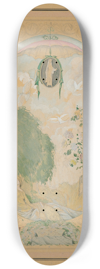 Sergey Chekhonin - Fantasy; and Floral design for a frontispiece 8.25 inch art skate deck