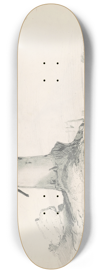 Seth Wells Cheney - Landscape with Mill 8.25 inch art skate deck