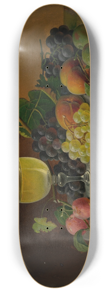 Severin Roesen - Still Life Fruit and Wine Glass 8.25 inch art skate deck
