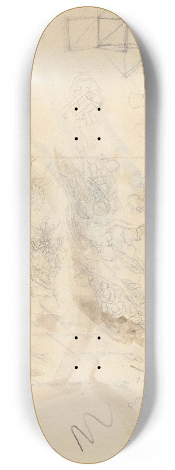 John Flaxman - Angels Descending to the Daughters of Men 8.25 inch art skate deck