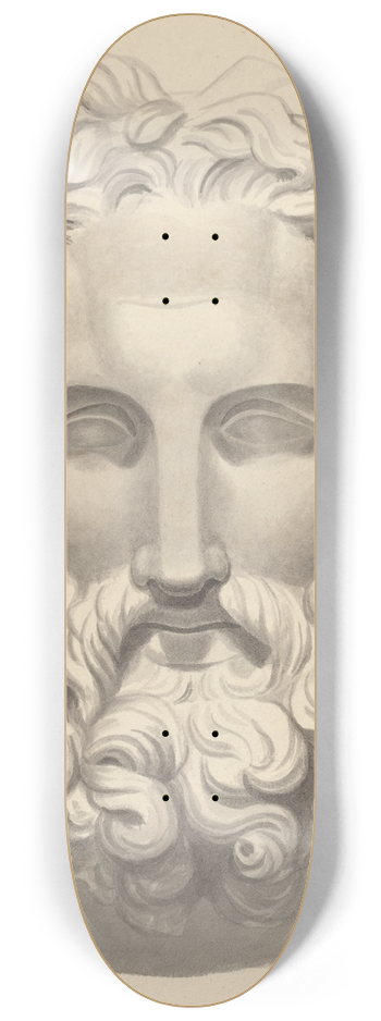 John Flaxman - Antique Bearded Head 8.25 inch art skate deck