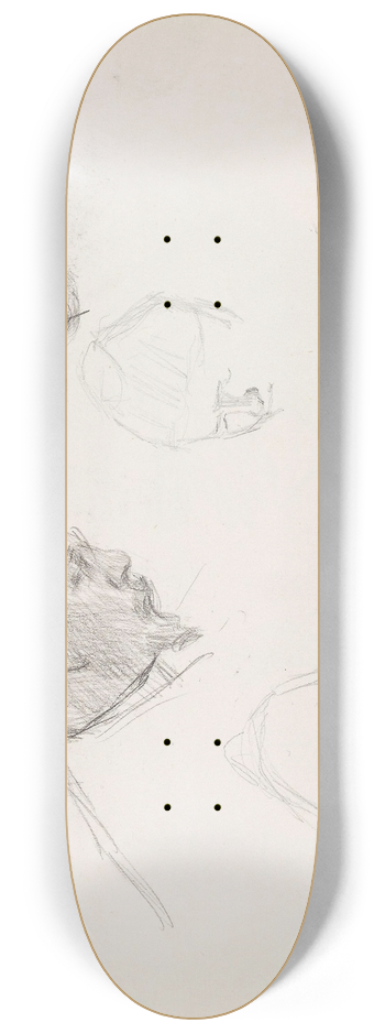 Signe Scheel - Mannshode i profil; to hoder 8.25 inch art skate deck