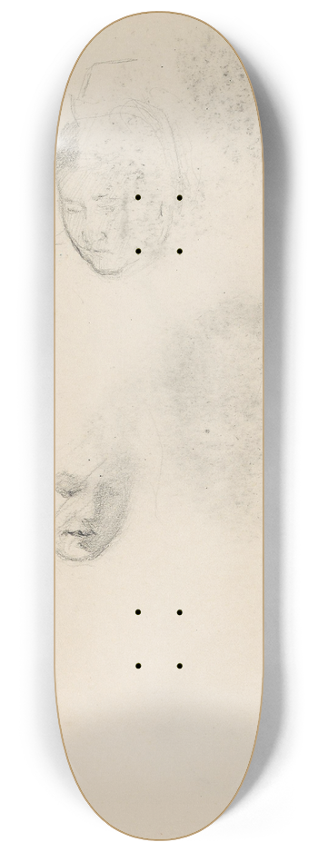 Signe Scheel - Riss av to ansikter 8.25 inch art skate deck