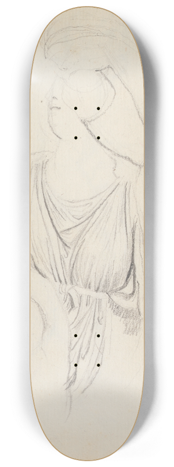 John Flaxman - Study of Niobe and Her Youngest Daughter from the Right, Niobid Group, Villa Medici Gardens, Rome 8.25 inch art skate deck
