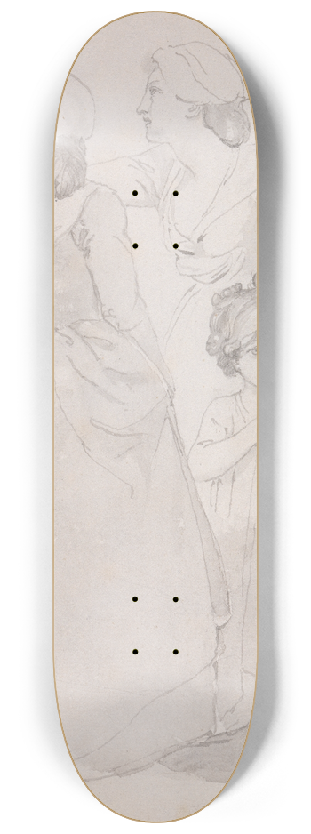 John Flaxman - Two Women and a Child 8.25 inch art skate deck