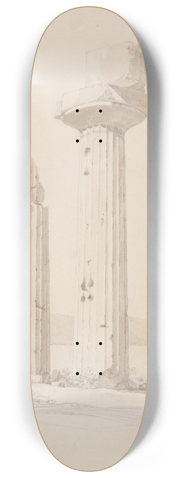 John Foster - Columns in the Island of Aegina, Temple of Venus 8.25 inch art skate deck