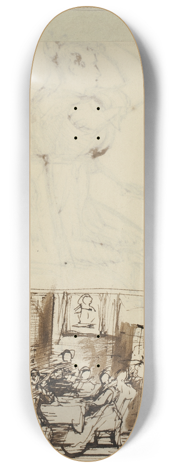 Sir David Wilkie - People at a Table 8.25 inch art skate deck