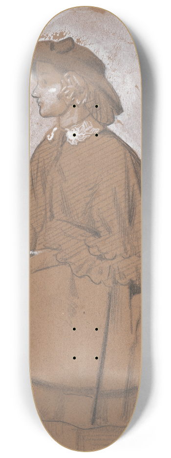 Sir John Everett Millais - Study of a Girl 8.25 inch art skate deck
