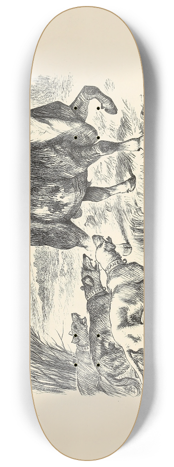 Sir John Tenniel - Bull-Baiting 8.25 inch art skate deck