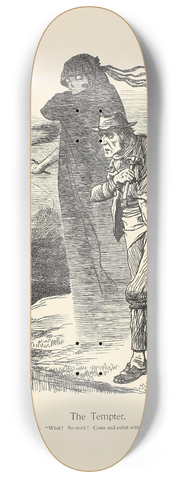 Sir John Tenniel - The Tempter 8.25 inch art skate deck