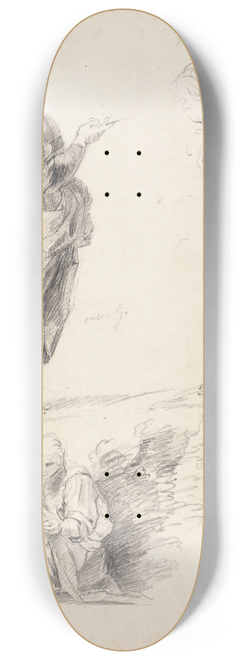 Sir Joshua Reynolds - Sheet of Figure Studies from Raphaels Disputation 8.25 inch art skate deck