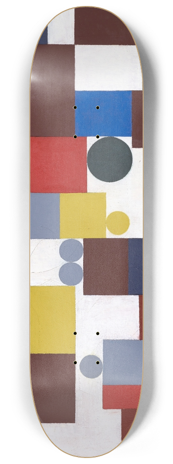 Sophie Taeuber-Arp - Composition with Tetragons, Rectangles and Circles Congruent 8.25 inch art skate deck