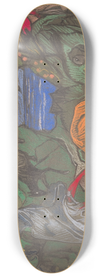 Stanisaw Ignacy Witkiewicz - Composition with figures running around 8.25 inch art skate deck