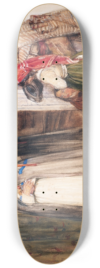 John Frederick Lewis - Asking for alms 8.25 inch art skate deck