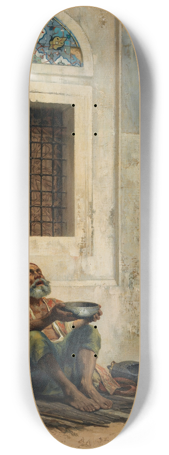 Stanisaw von Chlebowski - MendicantAt The Mosque Door 8.25 inch art skate deck