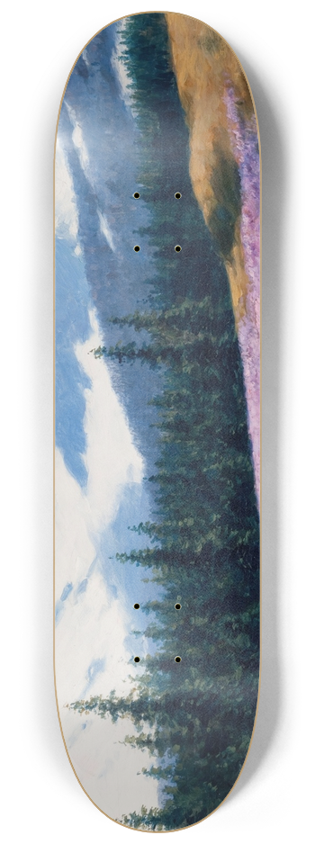 Stanisaw Witkiewicz - Crocuses with Snowy Mountains Behind 8.25 inch art skate deck
