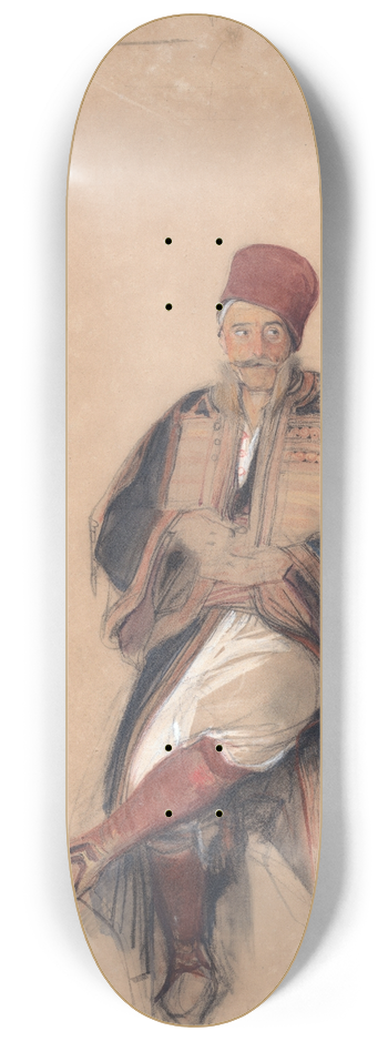 John Frederick Lewis - Seated Turk 8.25 inch art skate deck