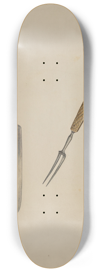 Stanley Mazur - Knife and Fork 8.25 inch art skate deck
