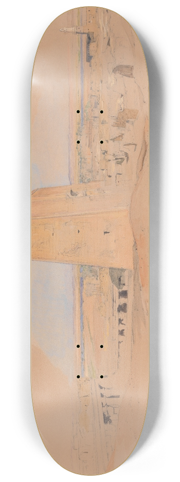 John Frederick Lewis - Temple of Edfou, Upper Egypt 8.25 inch art skate deck