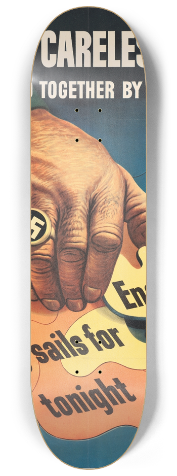 Stevan Dohanos - Bits of careless talk are pieced together by the enemy 8.25 inch art skate deck