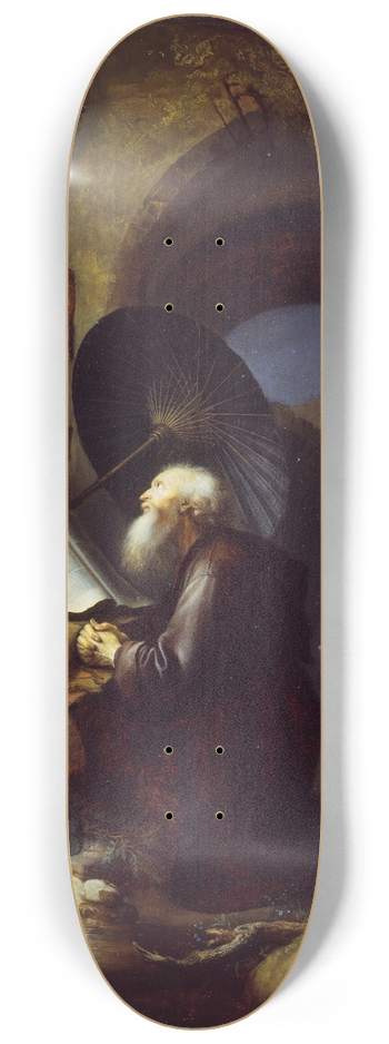 Studio of Gerrit Dou - A Hermit at Prayer 8.25 inch art skate deck