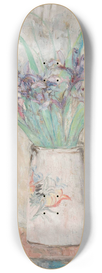 Tadeusz Makowski - Irises in a white flower-vase 8.25 inch art skate deck