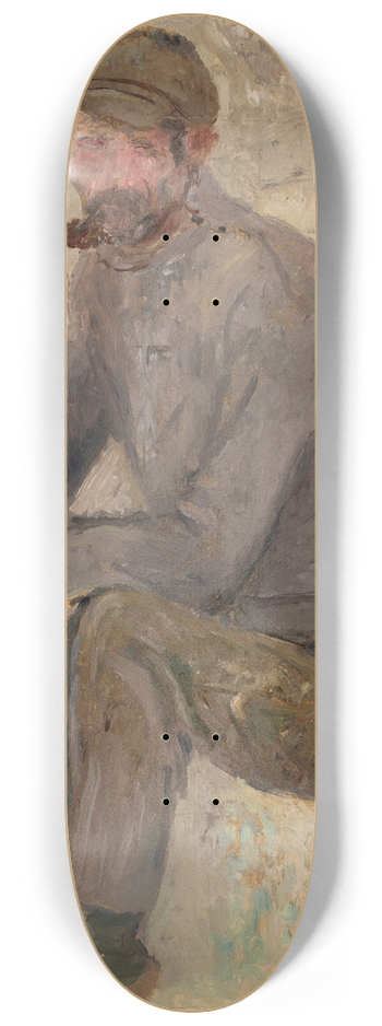 Tadeusz Makowski - Sitting fisherman with a pipe 8.25 inch art skate deck