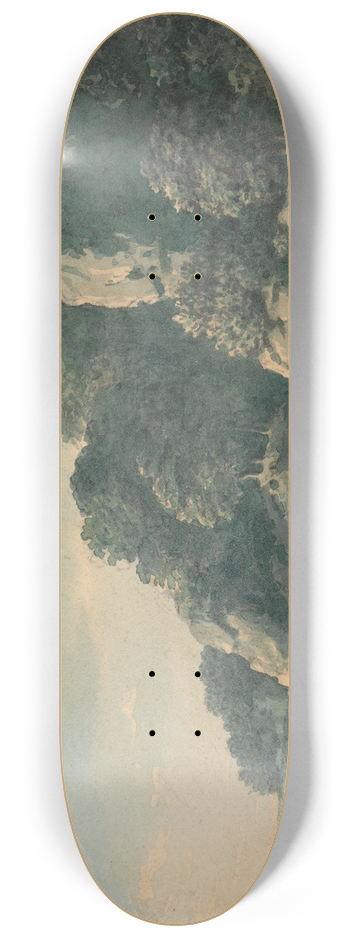 John Glover - River with Fishermen 8.25 inch art skate deck