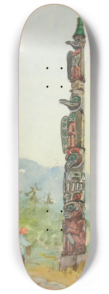 Theodore J. Richardson - The Raven Totem Pole 8.25 inch art skate deck
