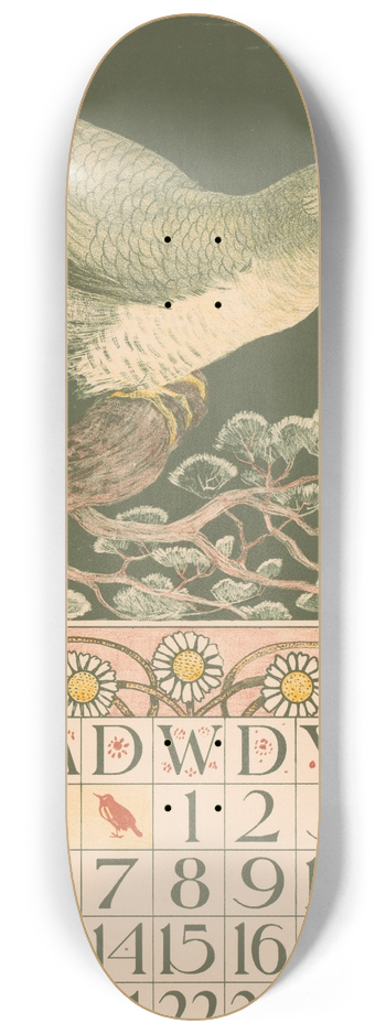 Theo van Hoytema - Kalenderblad april met koekoek 8.25 inch art skate deck