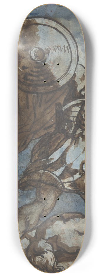 Thodore Gricault - A Warrior Holding a Shield and Sword, Seen from the Back 8.25 inch art skate deck