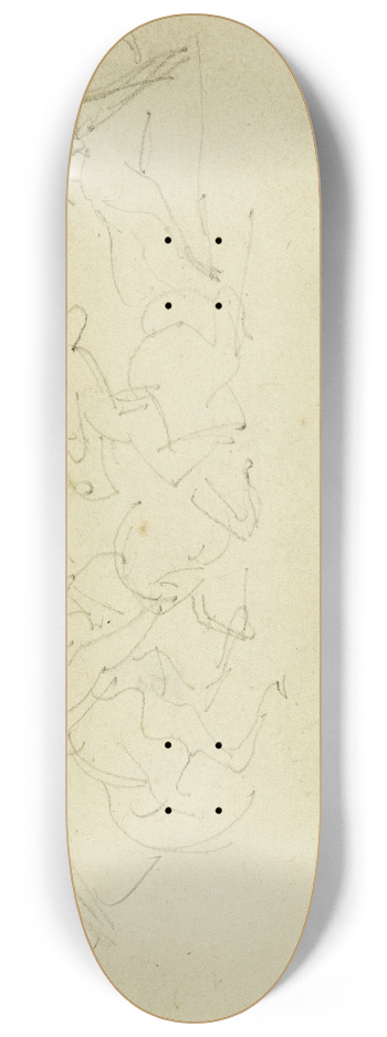 Thodore Gricault - Cavalry skirmish with four horsemen 8.25 inch art skate deck