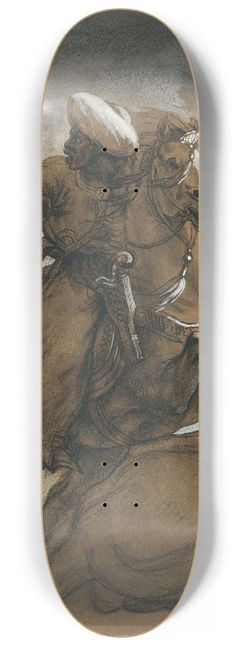 Thodore Gricault - Turkish Cavalier in Combat 8.25 inch art skate deck