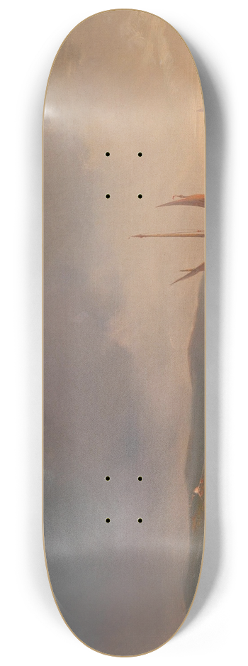 Thodore Gudin - Abendstimmung ber einer Meereslandschaft mit Segelbooten 8.25 inch art skate deck